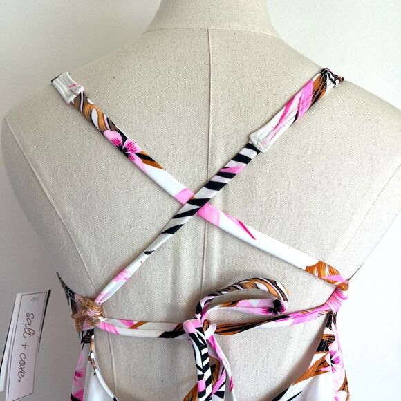 Salt + Cove Tropic Time V-Wire Tankini Top Tropical Print XL - Picture 8 of 14